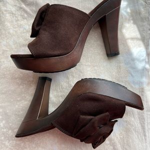 Open Toe Platform Clog High Heels *SIZE 8*